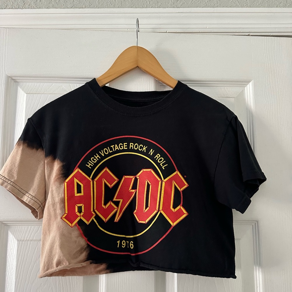 AC/DC bleached crop top